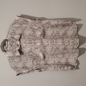 Loft Printed Button Down Blouse Size Large Petite